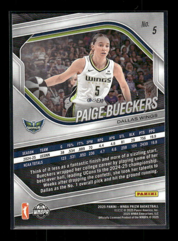Paige Bueckers - 2025 Prizm WNBA - Rookie