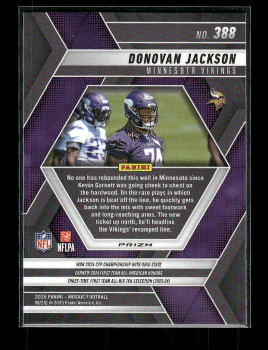 Donovan Jackson - 2025 Mosaic Football - Green Mosaic - Rookie