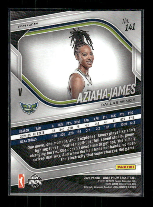 Aziaha James - 2025 Prizm WNBA - Ice Prizm - Rookie Variation
