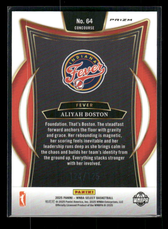Aliyah Boston - 2025 Select WNBA - Blue Disco /125