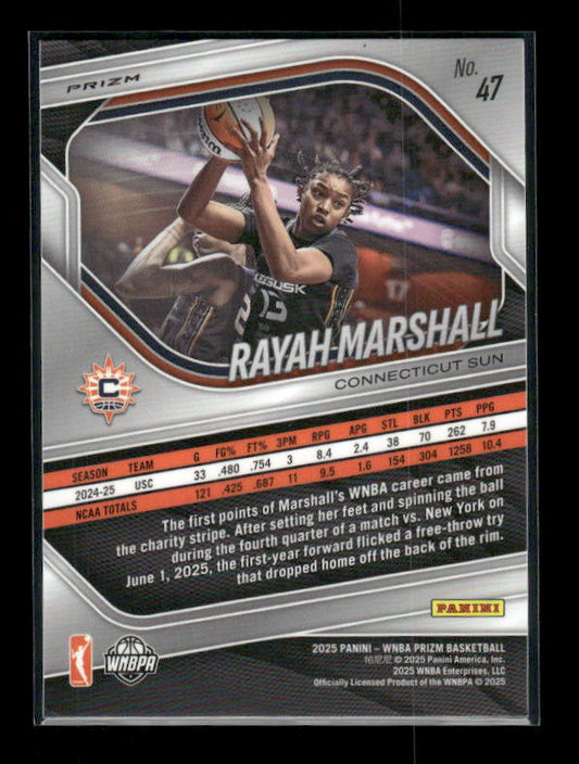 Rayah Marshall - 2025 Prizm WNBA - White Seismic - Rookie