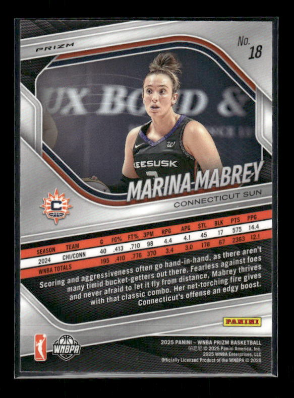 Marina Mabrey - 2025 Prizm WNBA - White Seismic