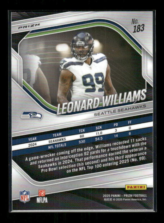 Leonard Williams - 2025 Prizm Football - White Disco