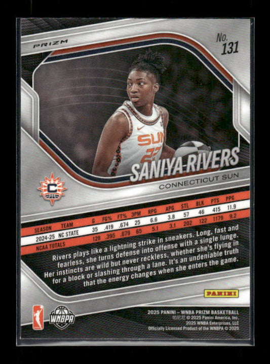 Saniya Rivers - 2025 Prizm WNBA - WNBA Logo Prizm - Rookie
