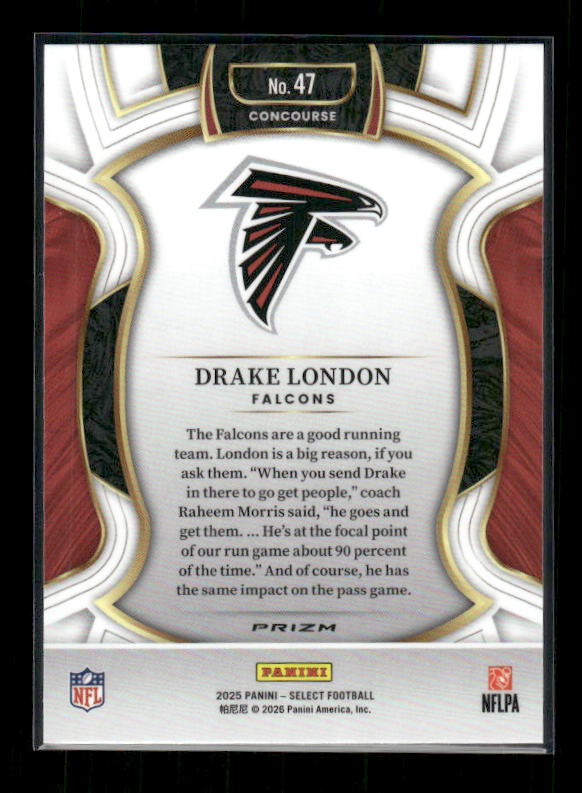 Drake London - 2025 Select Football - Red & Blue Shock