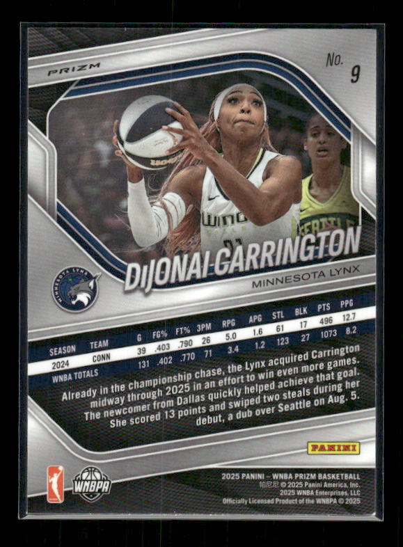 DiJonai Carrington - 2025 Prizm WNBA - WNBA Logo Prizm