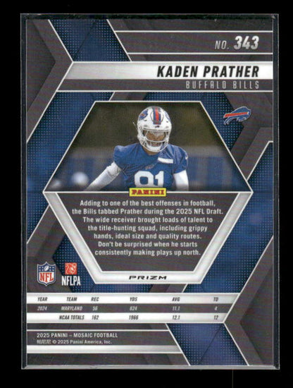 Kaden Prather - 2025 Mosaic Football - Red White Stripe - Rookie