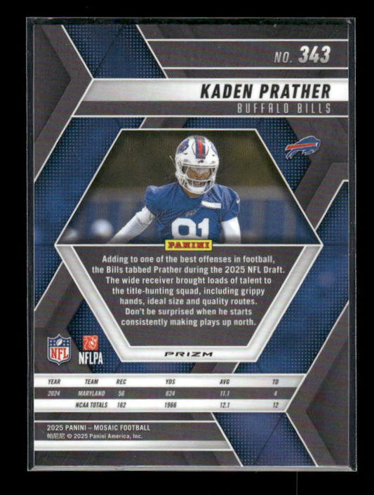 Kaden Prather - 2025 Mosaic Football - Red White Stripe - Rookie