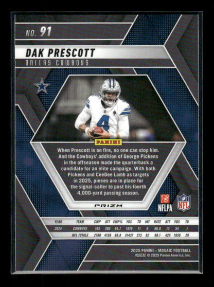 Dak Prescott - 2025 Mosaic Football - Purple Scope