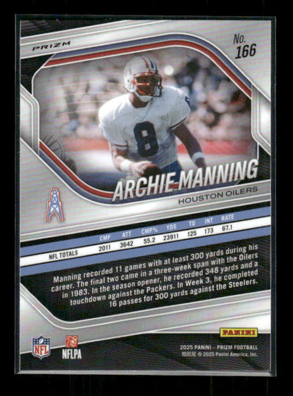 Archie Manning - 2025 Prizm Football - Silver Prizm