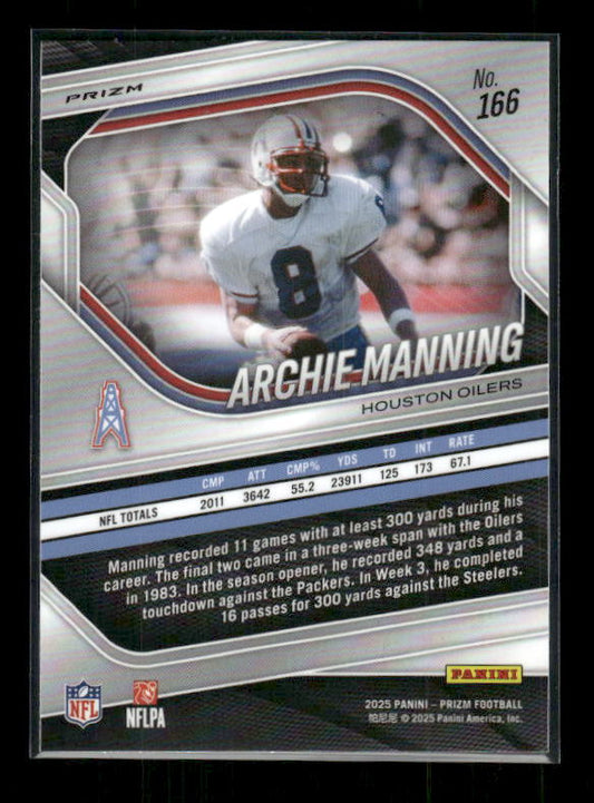Archie Manning - 2025 Prizm Football - Silver Prizm