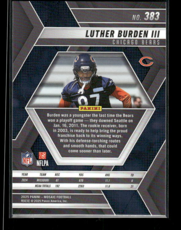 Luther Burden III - 2025 Mosaic Football - Rookie