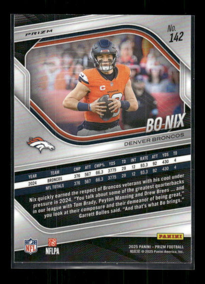 Bo Nix - 2025 Prizm Football - White Disco Prizm