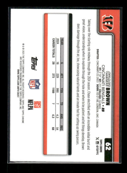 Chase Brown - 2025 Topps Chrome Football - Raywave Refractor