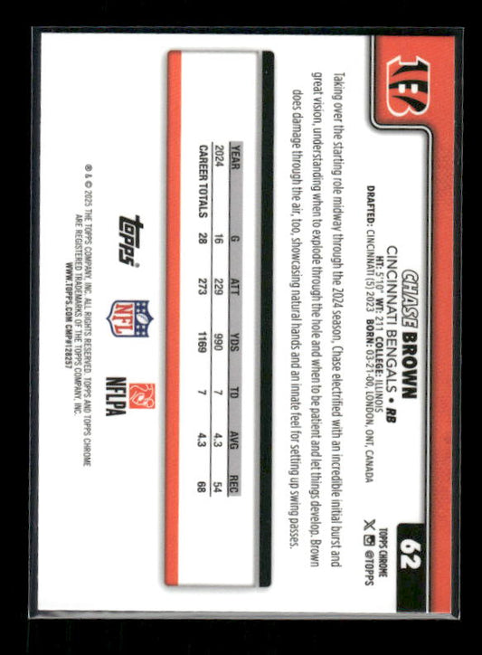 Chase Brown - 2025 Topps Chrome Football - Raywave Refractor