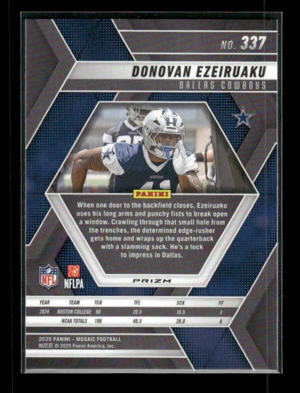 Donovan Ezeiruaku - 2025 Mosaic Football - Green Mosaic - Rookie