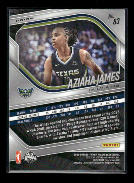 Aziaha James - 2025 Prizm WNBA - Orange Ice - Rookie