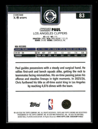 Chris Paul - 2025-26 Topps Chrome Update Basketball - RayWave Refractor
