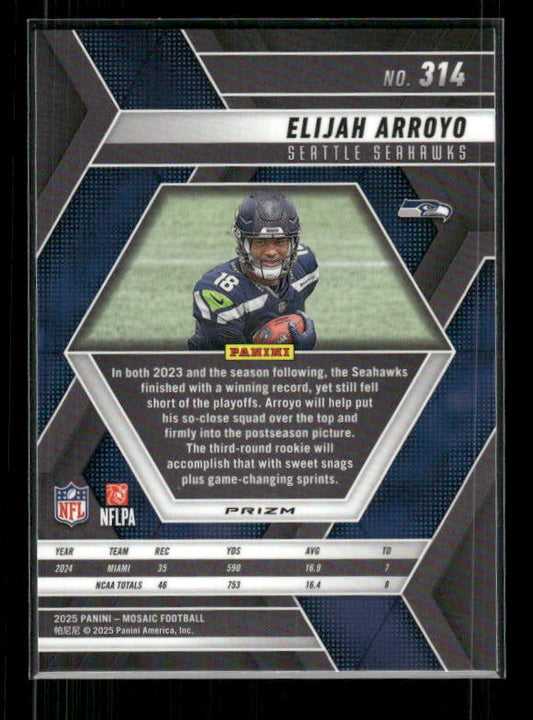 Elijah Arroyo - 2025 Mosaic Football - Silver Prizm - Rookie