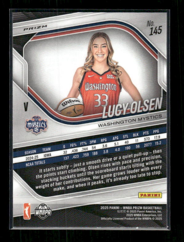 Lucy Olsen - 2025 Prizm WNBA - Blue Velocity - Rookie Variation