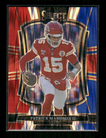 Patrick Mahomes - 2025 Select Football - Red & Blue Shock