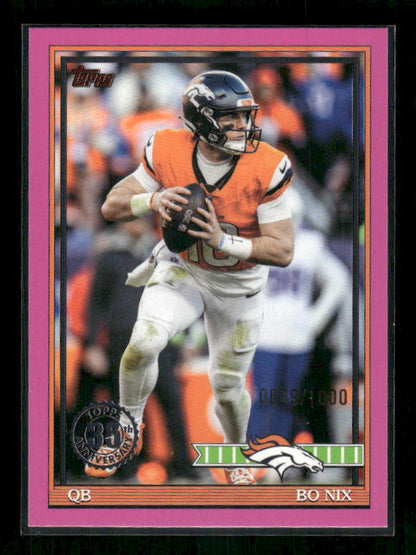 Bo Nix - 2026 Flagship Football - Pink 1991 Topps /1000