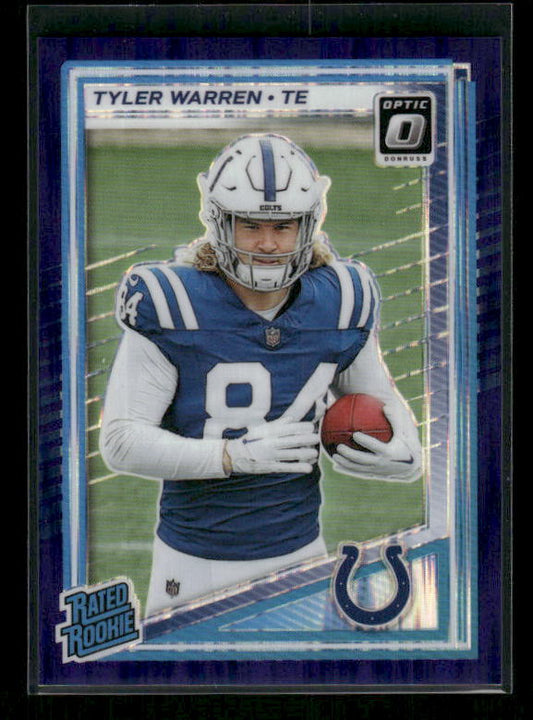 Tyler Warren - 2025 Optic Football - Purple Shock - Rated Rookie
