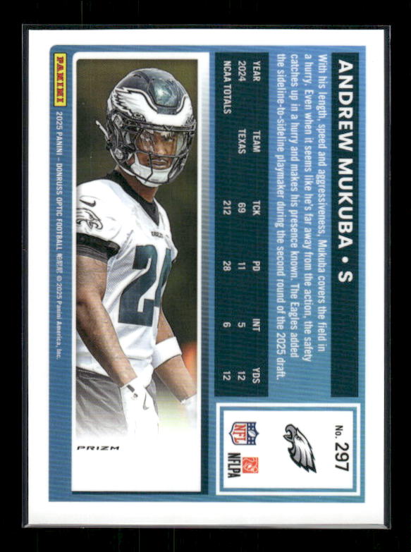 Andrew Mukuba - 2025 Optic Football - Pink Prizm - Rated Rookie