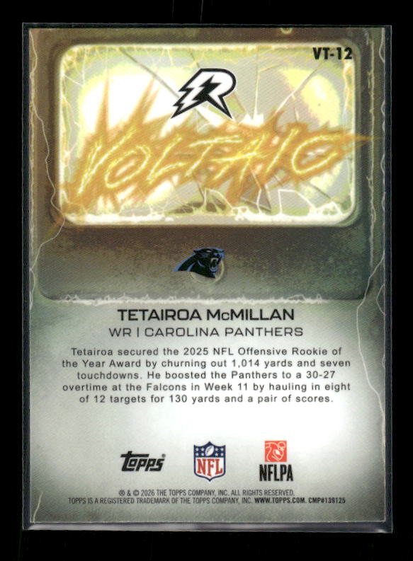 Tetairoa McMillan - 2025 Resurgence Football - Voltaic - Rookie