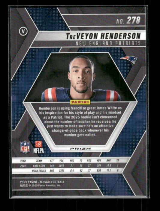 TreVeyon Henderson - 2025 Mosaic Football - Green Mosaic - Rookie Variation
