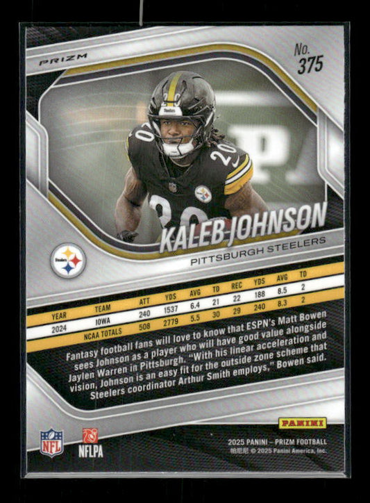 Kaleb Johnson - 2025 Prizm Football - White Disco - Rookie