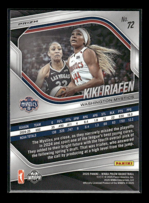 Kiki Iriafen - 2025 Prizm WNBA - White Seismic - Rookie