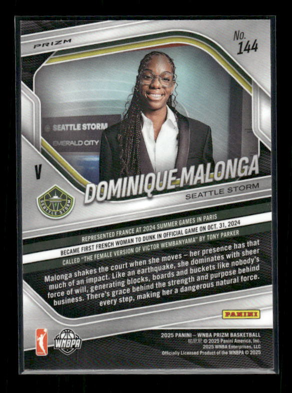 Dominque Malonga - 2025 Prizm WNBA - WNBA Logo Prizm - Rookie Variation