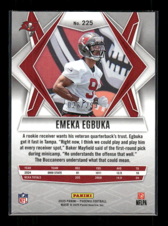 Emeka Egbuka - 2025 Phoenix Football - Pink Hyper Prizm /299 - Rookie