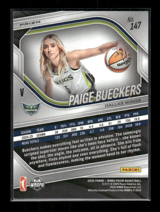 Paige Bueckers - 2025 Prizm WNBA - White Seismic - Rookie Variation