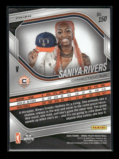 Saniya Rivers - 2025 Prizm WNBA - White Seismic - Rookie Variation