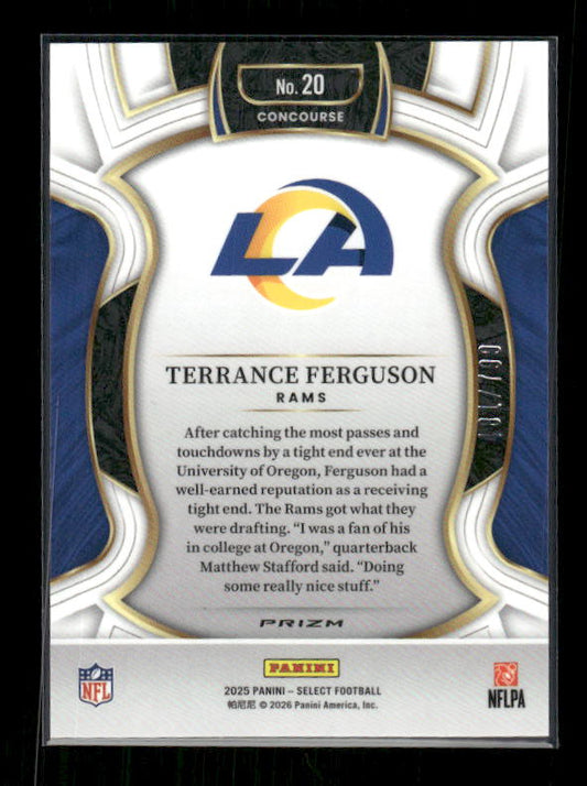 Terrance Ferguson - 2025 Select Football - White Shock /799 - Rookie