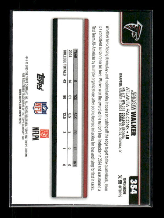 Jalon Walker - 2025 Topps Chrome Football - Raywave - Rookie