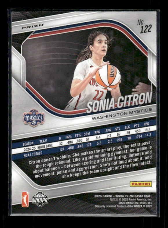 Sonia Citron - 2025 Prizm WNBA - Blue Velocity - Rookie