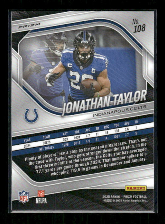 Jonathan Taylor - 2025 Prizm Football - White Disco