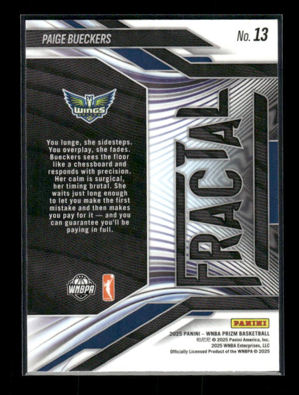 Paige Bueckers - 2025 Prizm WNBA - Fractal - Rookie