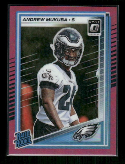 Andrew Mukuba - 2025 Optic Football - Pink Prizm - Rated Rookie