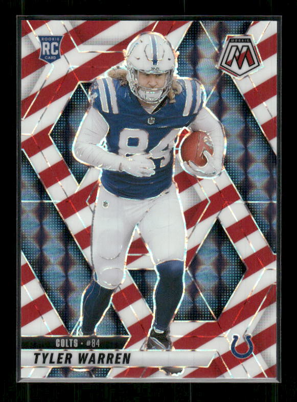 Tyler Warren - 2025 Mosaic Football - Red White Stripe - Rookie