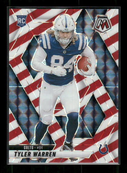 Tyler Warren - 2025 Mosaic Football - Red White Stripe - Rookie