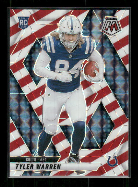 Tyler Warren - 2025 Mosaic Football - Red White Stripe - Rookie