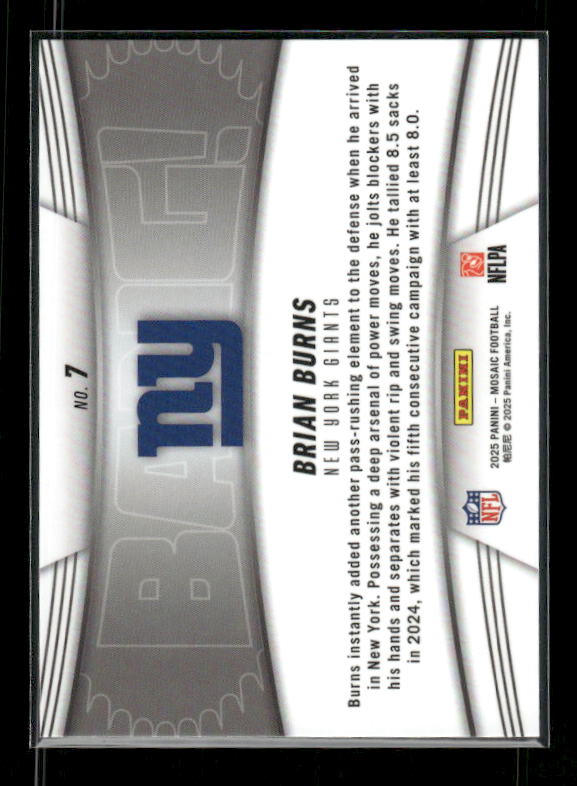 Brian Burns - 2025 Mosaic Football - Mosaic Bang!