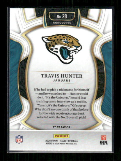 Travis Hunter - 2025 Select Football - Black & Red Shock - Rookie