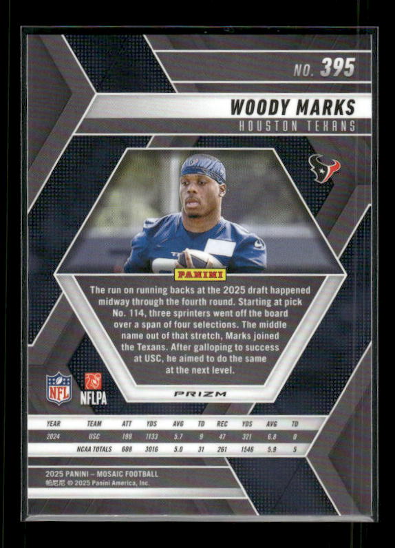 Woody Marks - 2025 Mosaic Football - Green Mosaic - Rookie