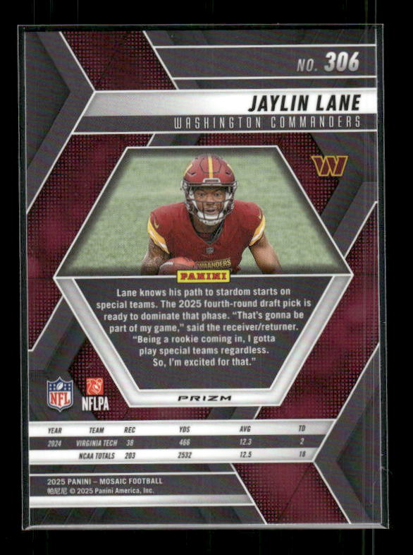 Jaylin Lane - 2025 Mosaic Football - Mosaic Prizm - Rookie