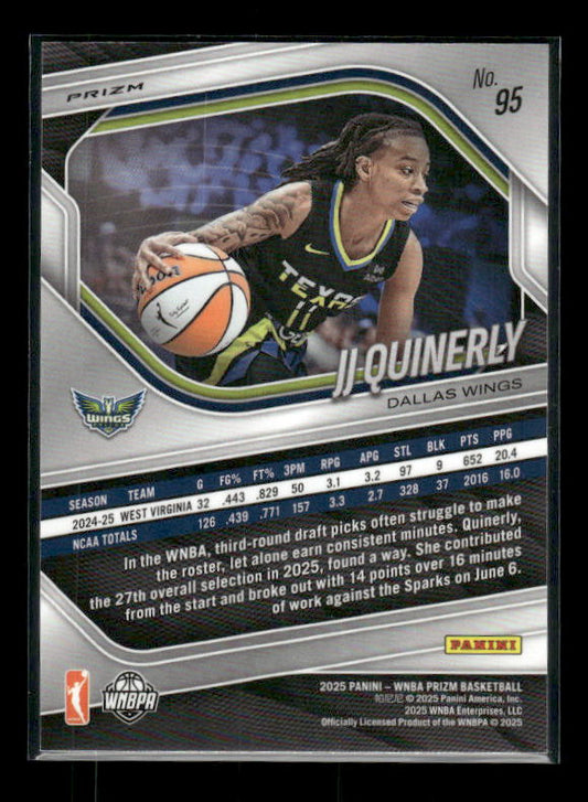 JJ Quinerly - 2025 Prizm WNBA - Green Prizm - Rookie
